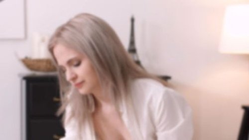 Petite Blonde Gives Men's Spa Massage with Intense After-Service